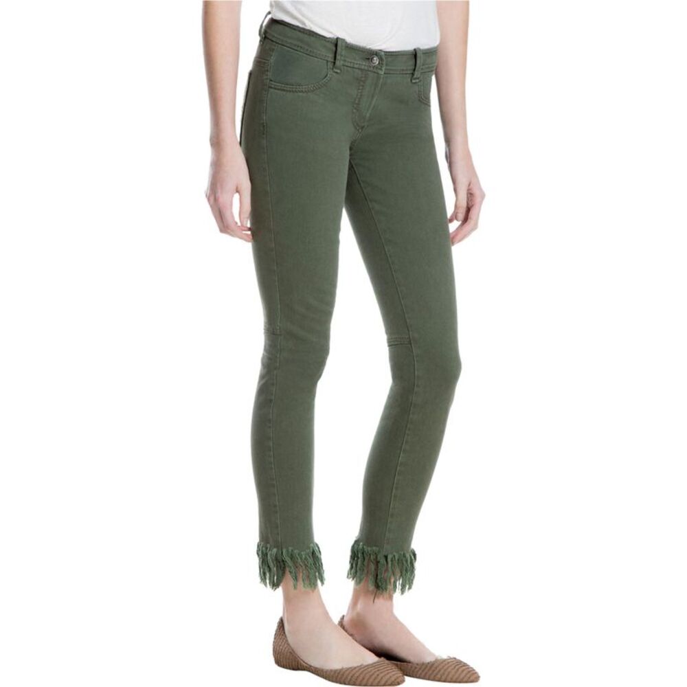 Max Studio London Womens Frayed Hem Tapered Skinny Jeans, NWT